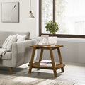 Tavolino con ripiano in legno Mid-Century Modern, finitura noce