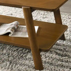 Tavolino con ripiano in legno Mid-Century Modern, finitura noce