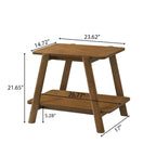 Tavolino con ripiano in legno Mid-Century Modern, finitura noce