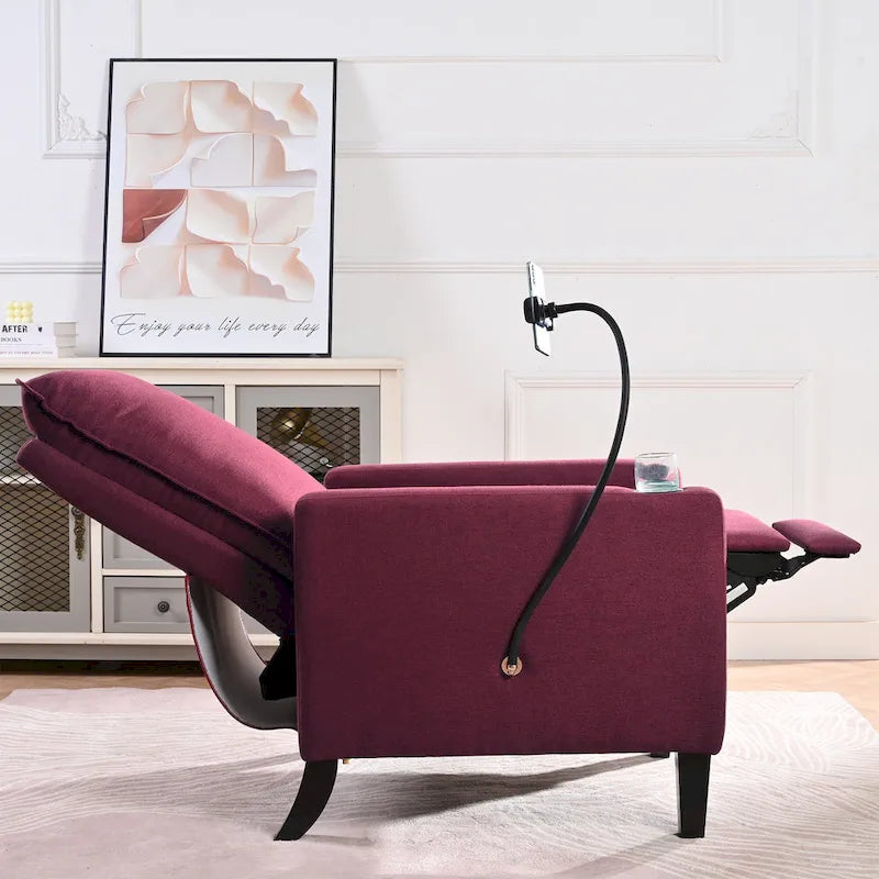 Divano reclinabile regolabile con portabicchieri e tasca portaoggetti