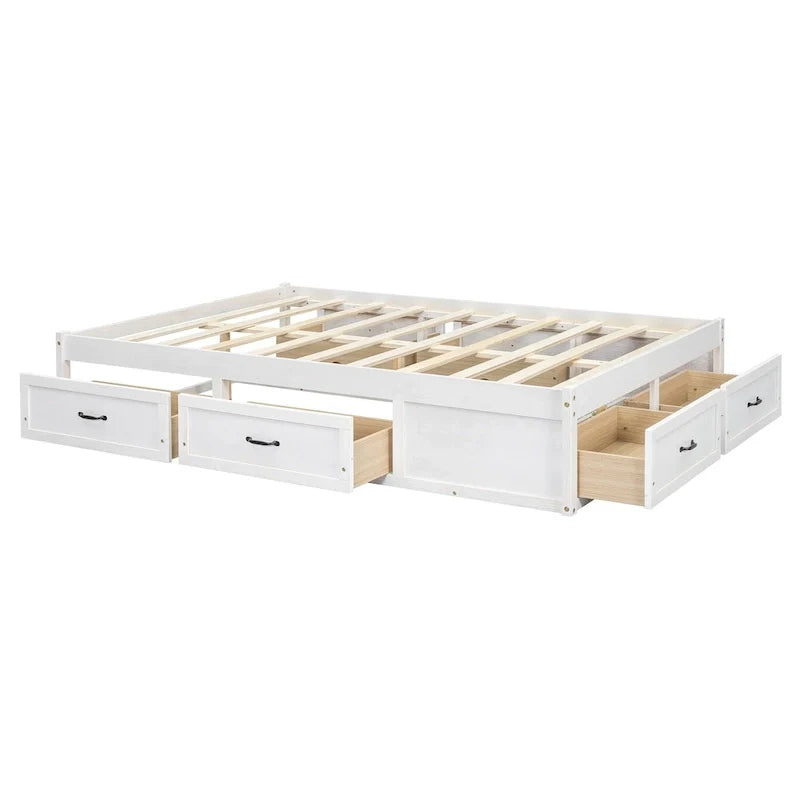 Letto a piattaforma matrimoniale con 6 cassetti contenitore