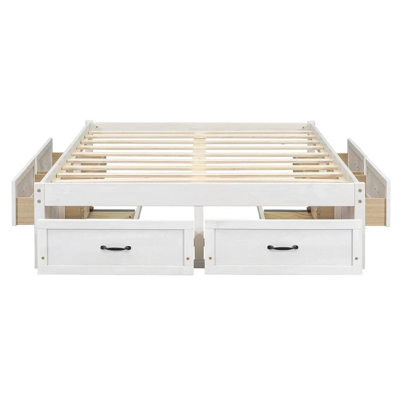 Letto a piattaforma matrimoniale con 6 cassetti contenitore