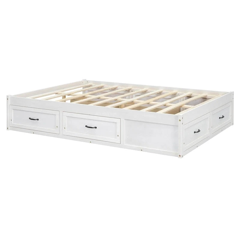 Letto a piattaforma matrimoniale con 6 cassetti contenitore
