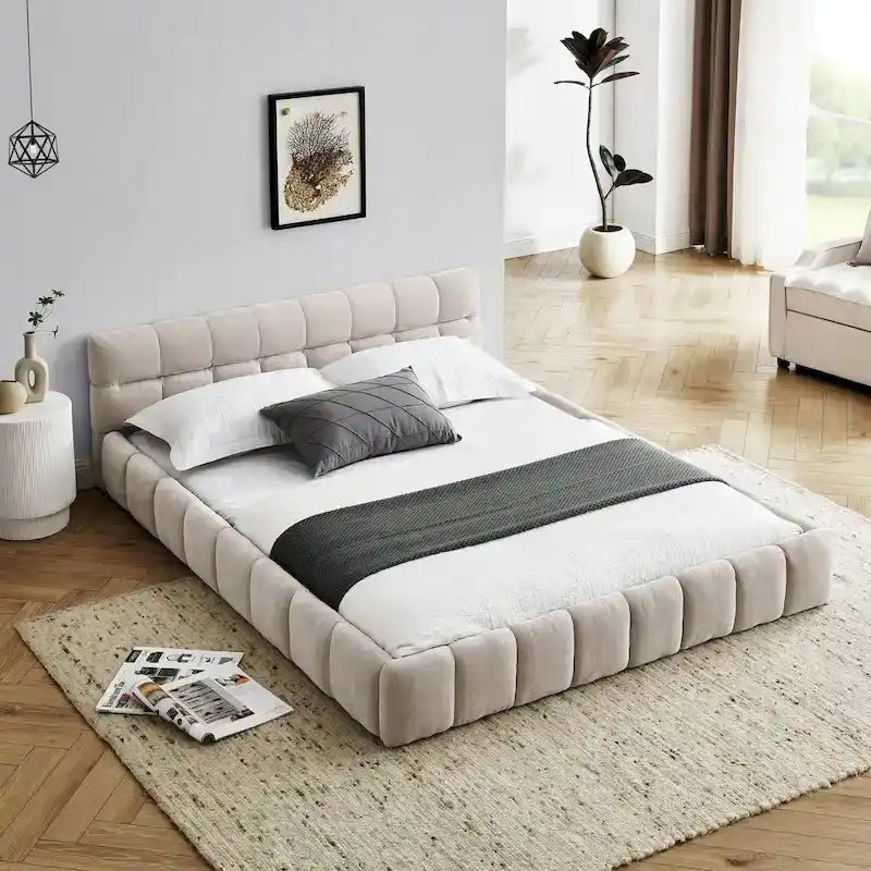 Letto imbottito con testiera