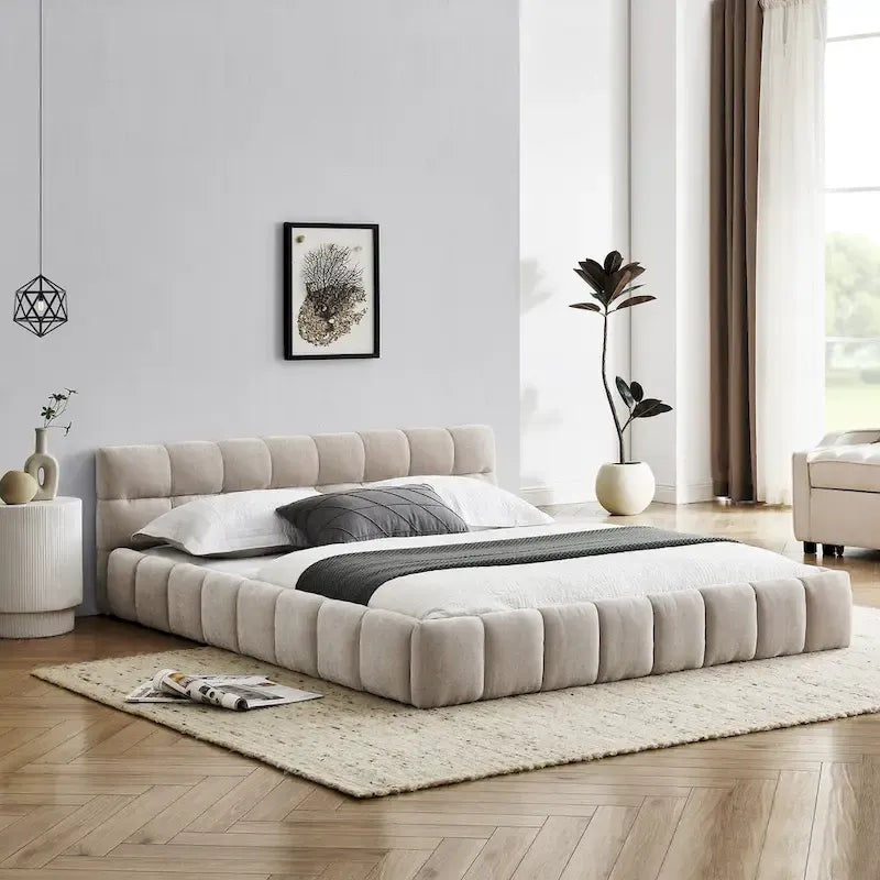 Letto imbottito con testiera