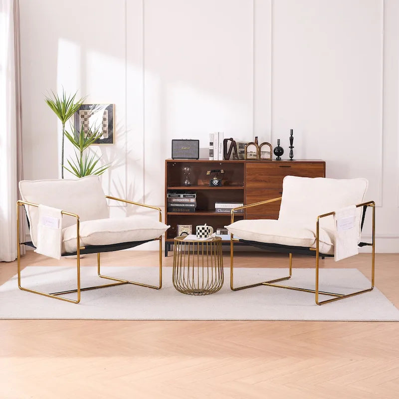 Poltroncine d'appoggio con struttura in metallo (set da 2)