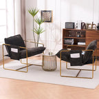 Poltroncine d'appoggio con struttura in metallo (set da 2)