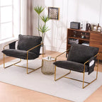 Poltroncine d'appoggio con struttura in metallo (set da 2)