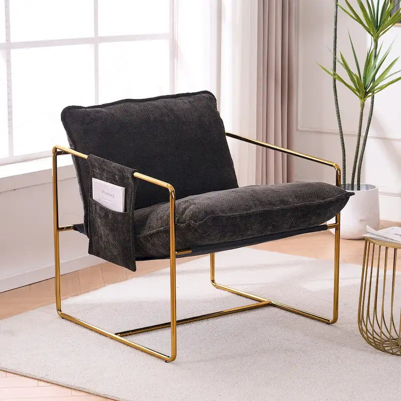 Poltroncine d'appoggio con struttura in metallo (set da 2)