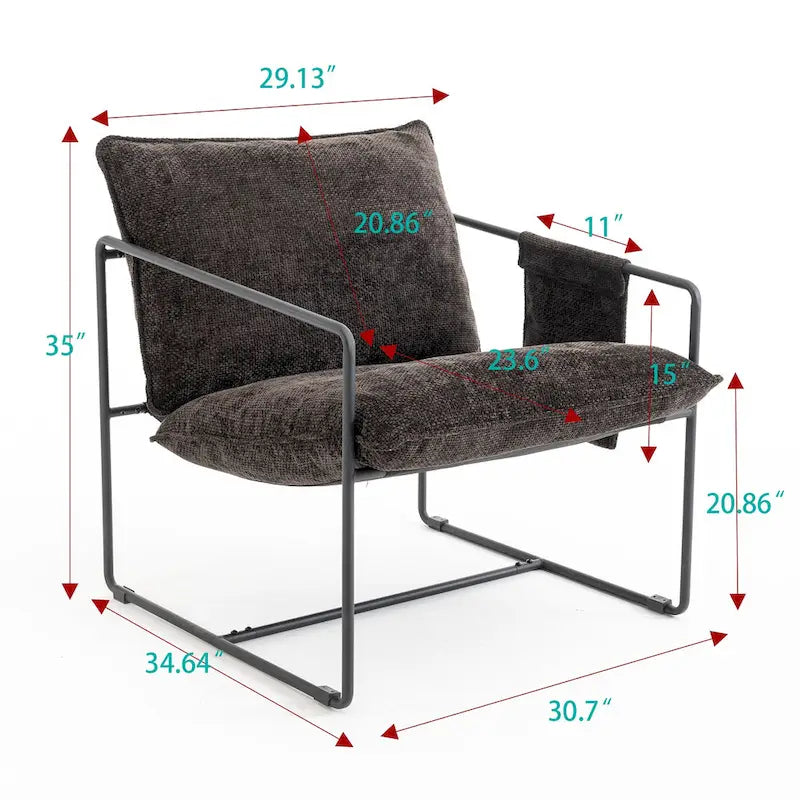 Poltroncine d'appoggio con struttura in metallo (set da 2)