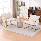 Poltroncine d'appoggio con struttura in metallo (set da 2)