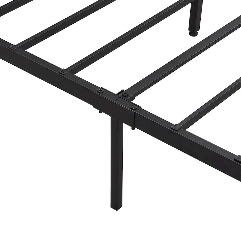 Struttura letto matrimoniale King Size in metallo con testiera in legno e luci a LED