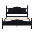 Letto a piattaforma in legno di pino con testiera