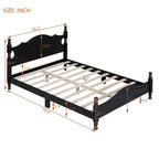 Letto a piattaforma in legno di pino con testiera
