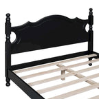 Letto a piattaforma in legno di pino con testiera