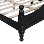 Letto a piattaforma in legno di pino con testiera