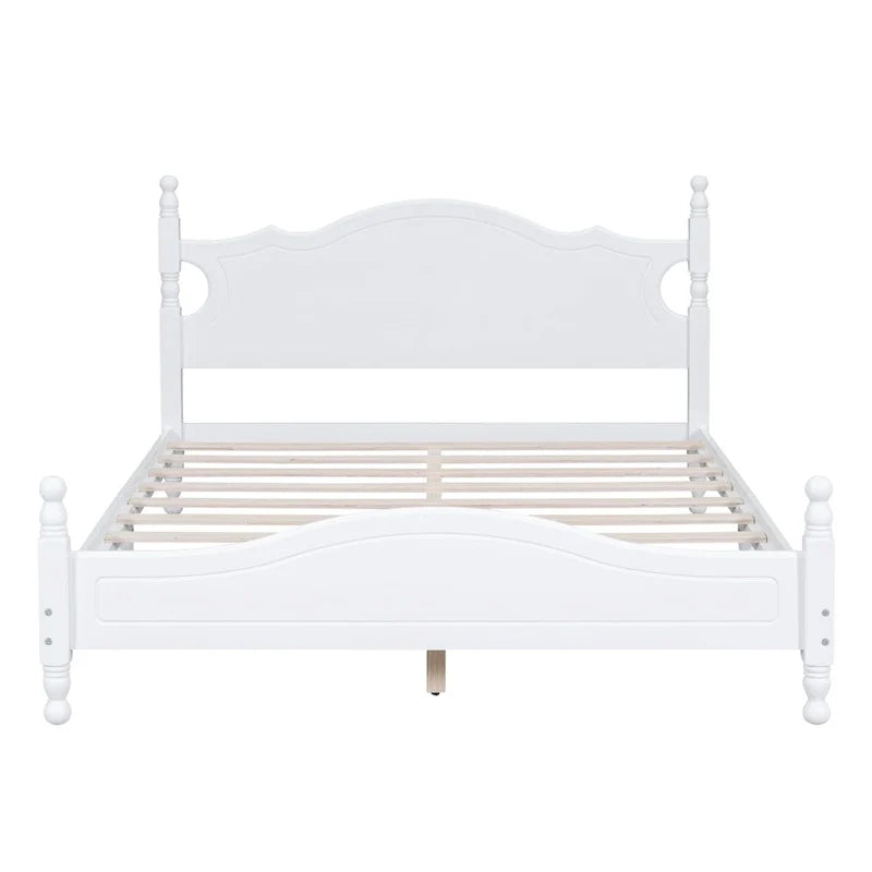 Letto a piattaforma in legno di pino con testiera