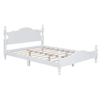 Letto a piattaforma in legno di pino con testiera
