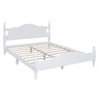 Letto a piattaforma in legno di pino con testiera