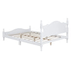Letto a piattaforma in legno di pino con testiera