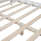 Letto a piattaforma in legno di pino con testiera
