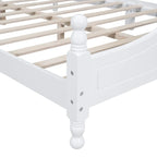 Letto a piattaforma in legno di pino con testiera