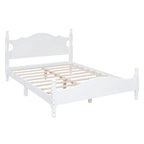 Letto a piattaforma in legno di pino con testiera