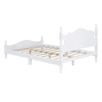 Letto a piattaforma in legno di pino con testiera