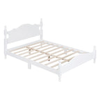Letto a piattaforma in legno di pino con testiera