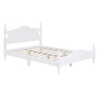 Letto a piattaforma in legno di pino con testiera