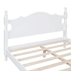 Letto a piattaforma in legno di pino con testiera