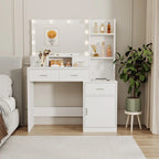 Tavolo da Trucco con Cassetti e Armadietto Contenitore - 40 x 110 x 142 cm