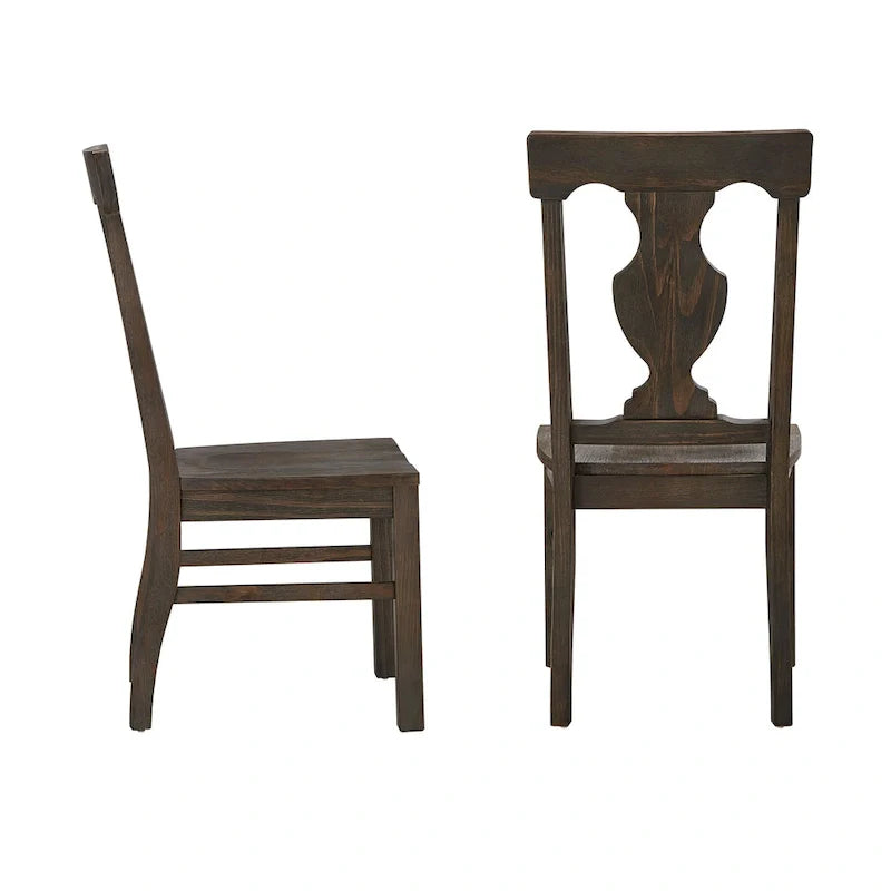Sedie da pranzo in legno con schienale a lira (set da 2)