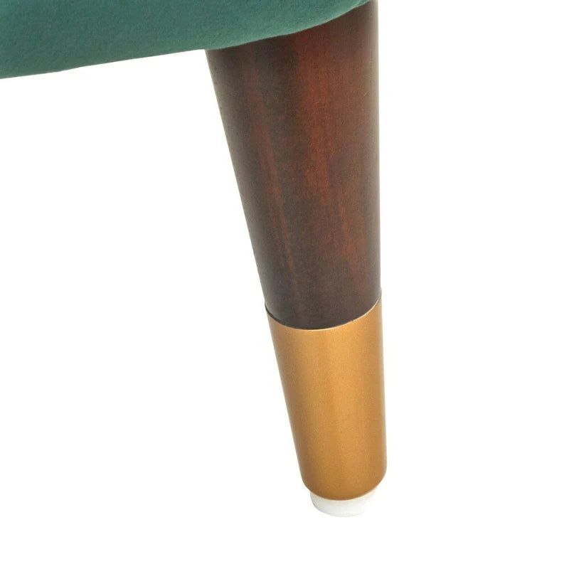 Sedia d'accento con schienale a paletta - Rivestita in tessuto con gambe angolate con finitura noce