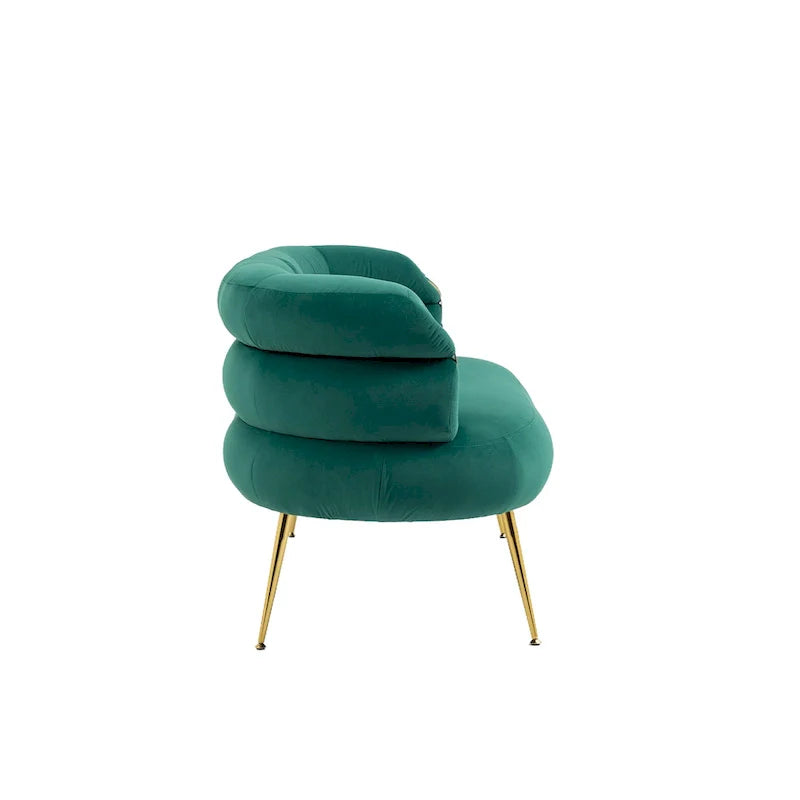 Poltrona di design in velluto con gambe in metallo