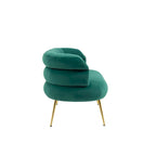 Poltrona di design in velluto con gambe in metallo