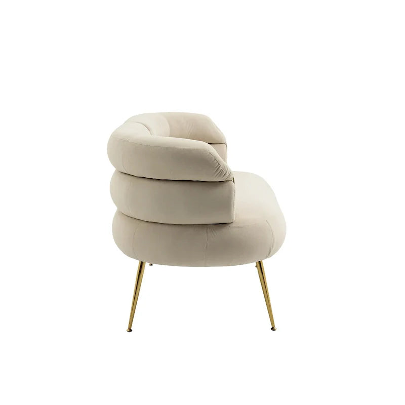 Poltrona di design in velluto con gambe in metallo