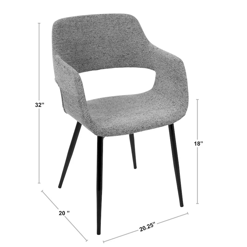 Sedia da pranzo moderna di metà secolo, set da 2