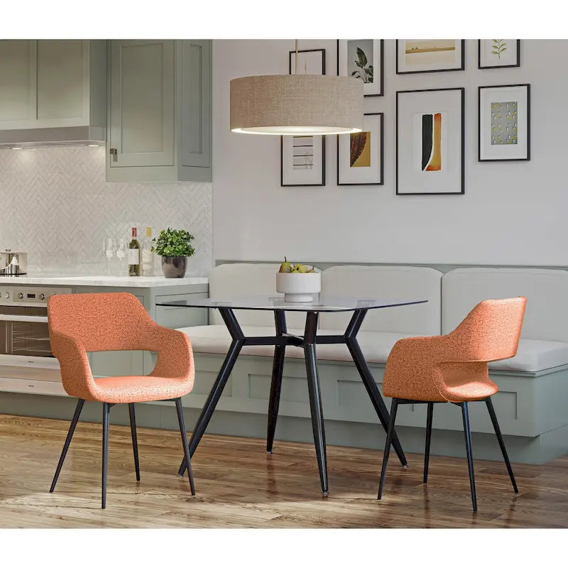 Sedia da pranzo moderna di metà secolo, set da 2