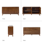60 Credenza Mid-Century Modern con ripiani regolabili