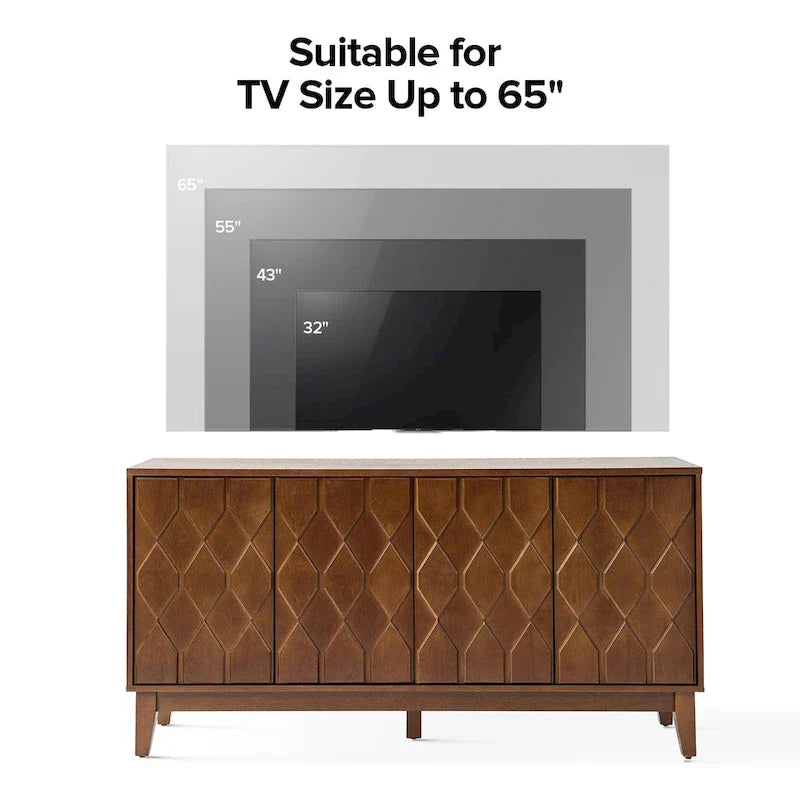 60 Credenza Mid-Century Modern con ripiani regolabili