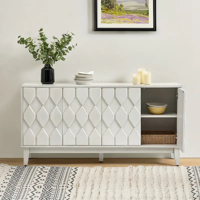 60 Credenza Mid-Century Modern con ripiani regolabili