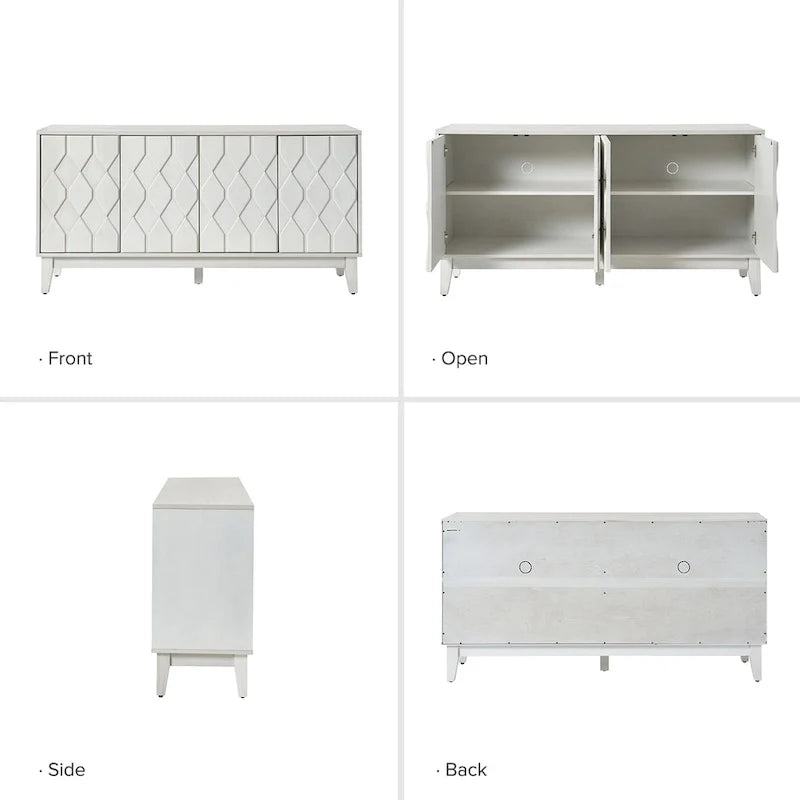 60 Credenza Mid-Century Modern con ripiani regolabili