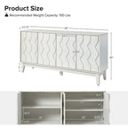 60 Credenza Mid-Century Modern con ripiani regolabili