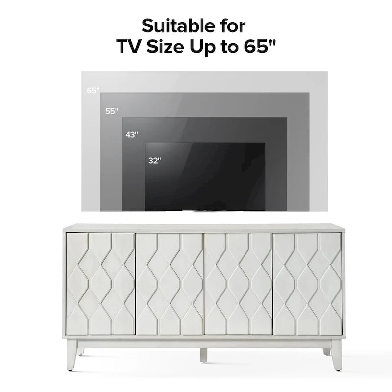 60 Credenza Mid-Century Modern con ripiani regolabili