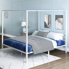 Struttura letto a piattaforma a baldacchino in metallo bianco King Size