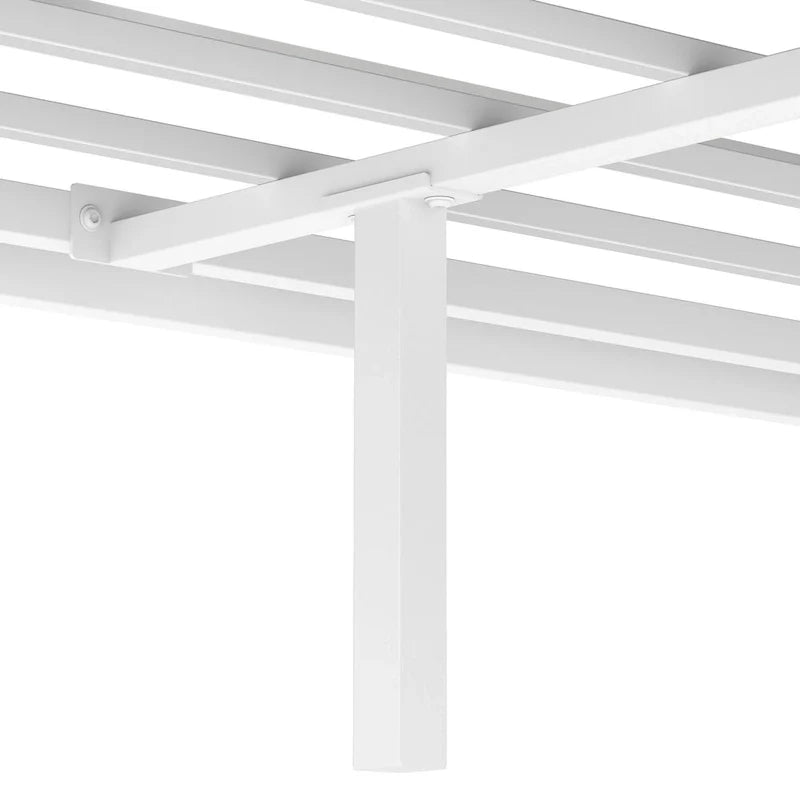 Struttura letto a piattaforma a baldacchino in metallo bianco King Size
