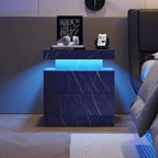 Comodino a 2 cassetti con luci a LED