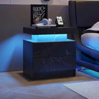 Comodino a 2 cassetti con luci a LED