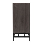 Mobile TV con camino elettrico in legno grigio contemporaneo